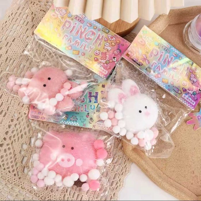 НОВЫЕ Антистресс игрушки кошачья лапка, круассан, кролик, поросёнок