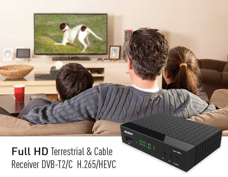 EDISION PICCO T265+ Tuner DVB-T2 HDMI SCART Wifi HEVC pilot 2 w 1 PL