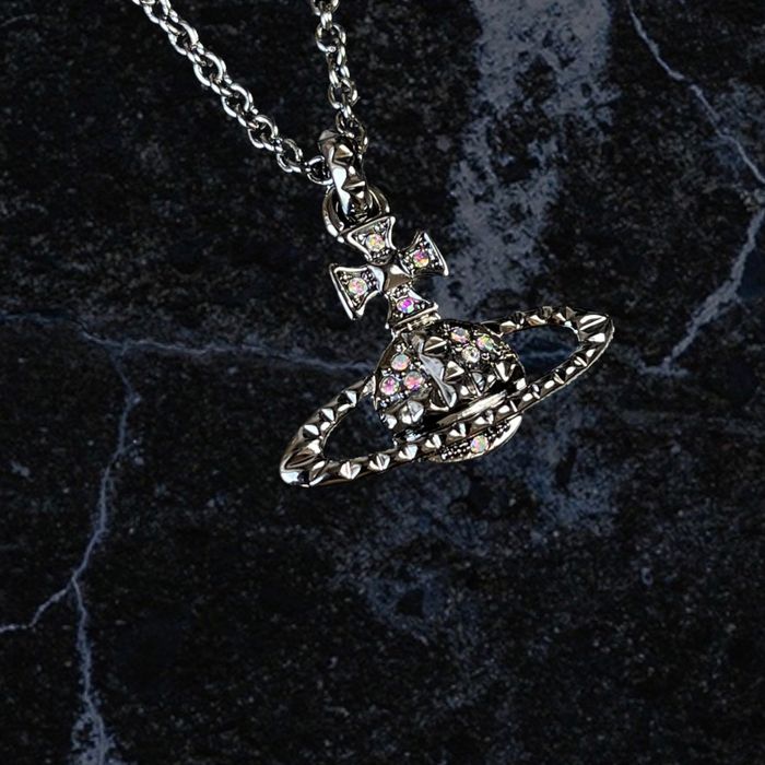 Підвіска Vivienne Westwood чорна кулон ланцюжок прикраса кольє