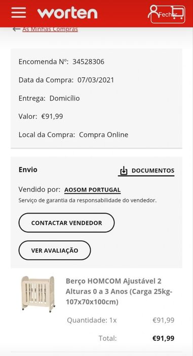 Berço de bebé com rodas