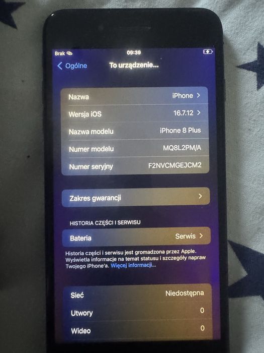 Iphone 8 plus bateria do wymiany wypchnela ekran ios 16.7.12