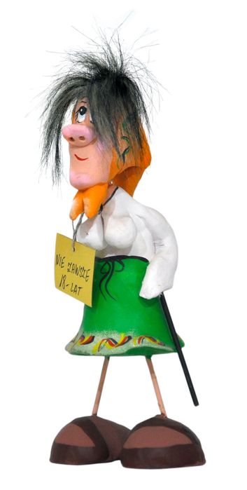Figurka "Baba" Zabawna Ceramiczna Ozdoba 'NIE ZAWSZE 18-LAT' Urodziny