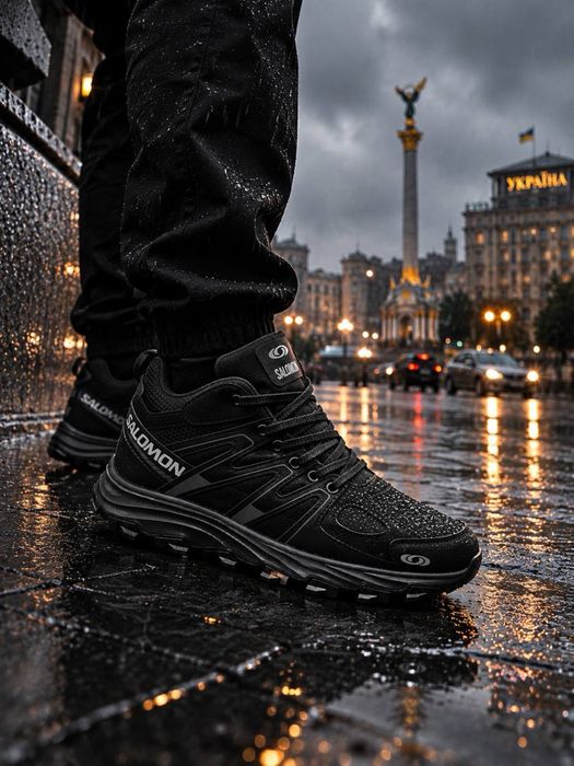 Теплые зимние красовки саламон мужские с термомембраной гортекс Gore Tex -31 WaterProof Зимние Salomon Solomon termo Не промокают Красовки зима