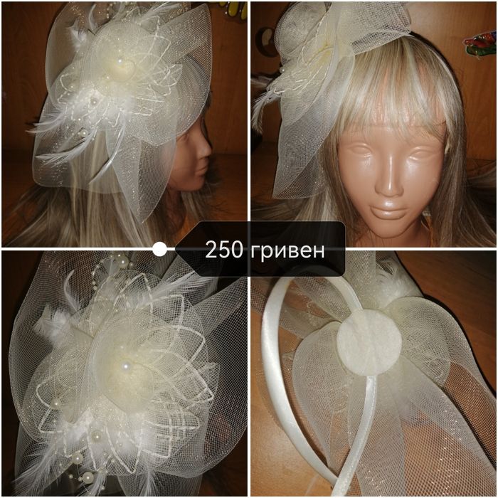 Вуалетка на ободке. Шляпка. Ободок. Обруч.