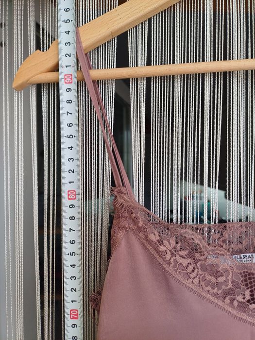 Camisa de noite (vestido), rendada, de cor rosa velho da Pull&Bear (S/XS)