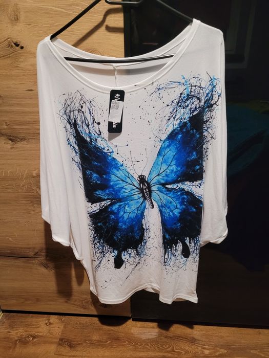 Bluzka XL  damska  motyl nowa