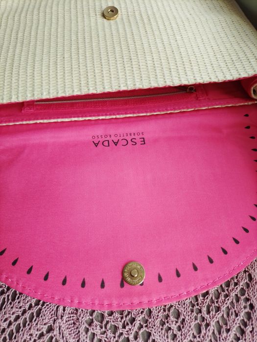 Сумка солом'яна Escada Sorbetto Rosso.