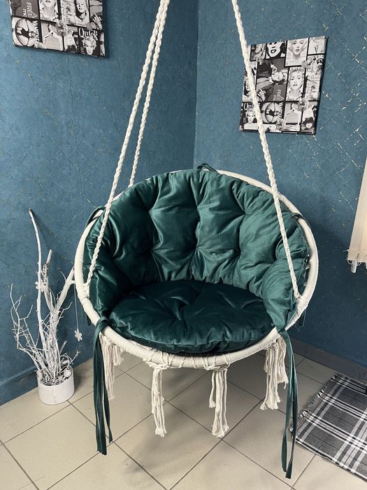 Подушка матрас на качель крісло з лози гамак табурет диван кокон