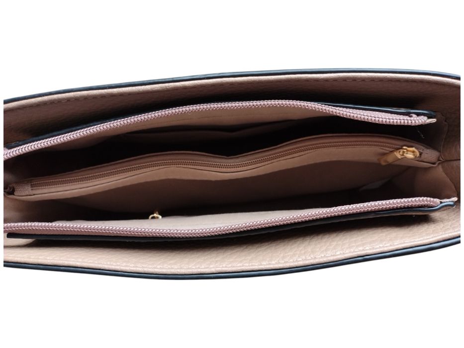 Listonoszka Na Ramię Torebka Damska Brązowa, Miejska A5 (2 Paski)