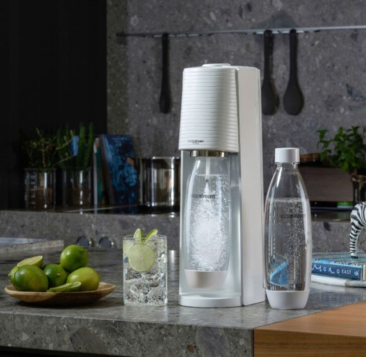 SODASTREAM SATURATOR do gazowania wody + 3 butelki BIAŁY