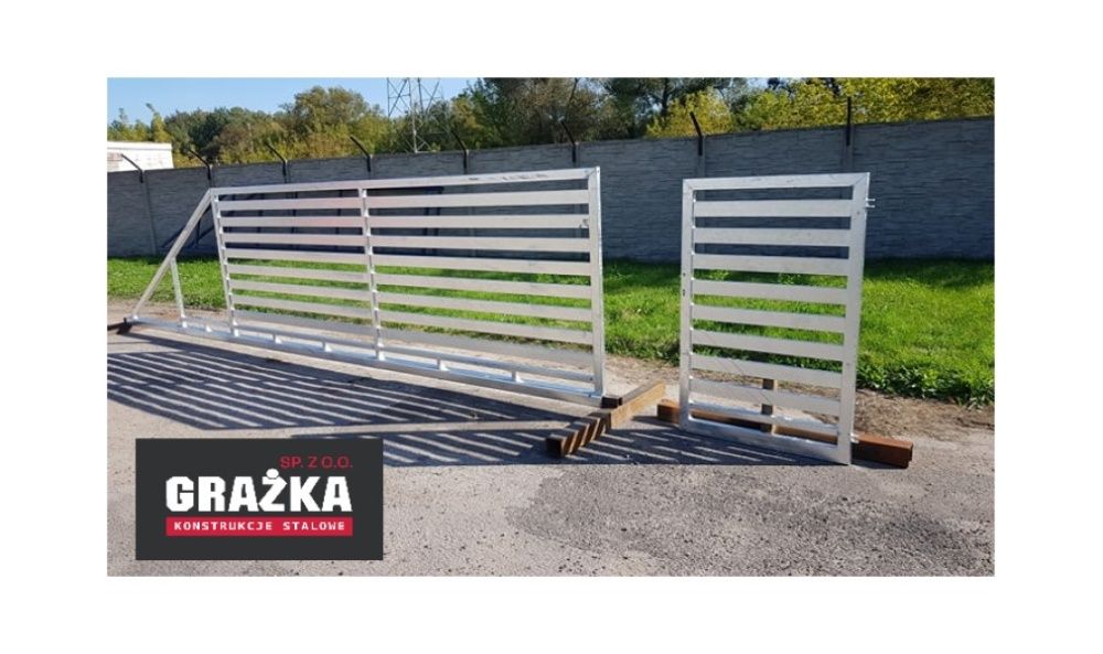 Brama przesuwna z poziomym profilem 80x20mm 4m