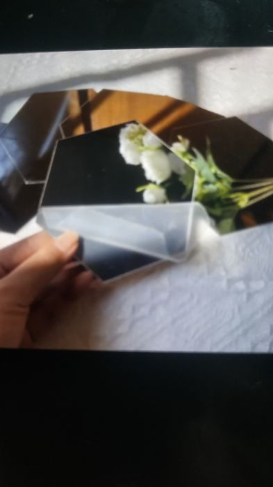 Наклейки зеркальные на стену декоративные акриловые 10х8 см 24 шт набо