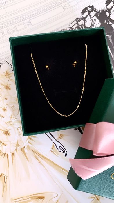 Conjunto colar + brinco prata s925