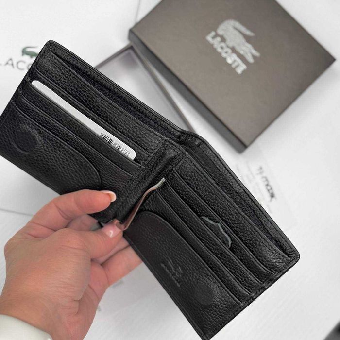 Кошелек с натурально кожи Lacoste, Гаманець Lacoste