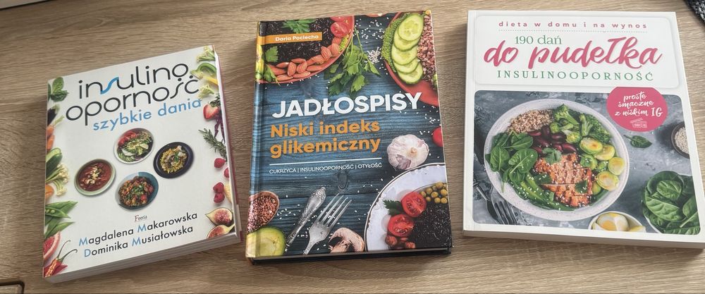 Przepisy kulinarne 3 książki - insulinooporność, niski indeks glikemiczny