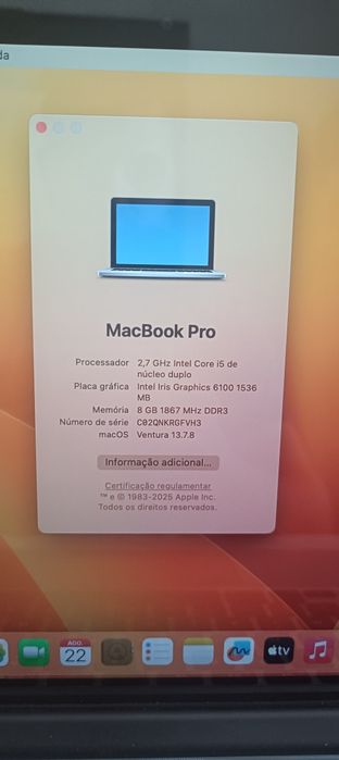 MacBook Pro Retina 13" Early 2015 – Estado Impecável | 8GB Ram SSD | Carregador novo