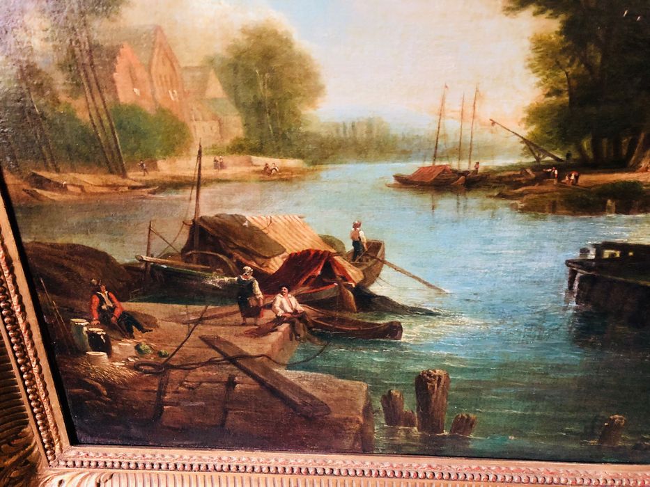 Речной пейзаж худ. W.Krause 1860 г