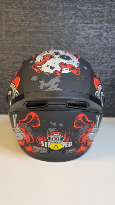 (NOVO) Capacete Modular Mota Caveira Vermelho