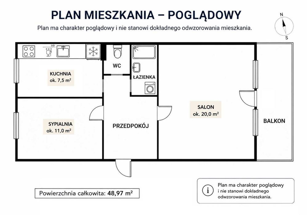 2 pokoje | 49 m² | balkon | Reda | Maciejewicza | gotowe do zamieszkania