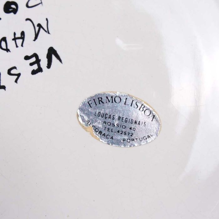 Prato decorativo Vestal Alcobaça pintado à mão