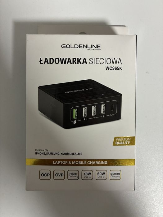 Ładowarka Sieciowa Goldenline 4 x USB, USB-c