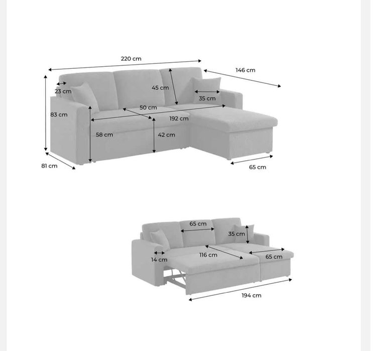 Sofá Chaise Longue (c/ cama)