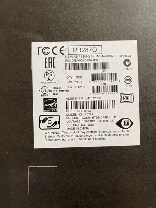 Игровой монитор ASUS PB287Q в идеале срочно