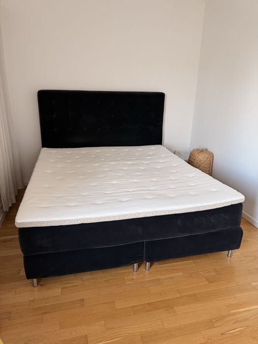 Łóżko kontynentalne IKEA KONGSFJORD 180x200 Z materacem i topperem