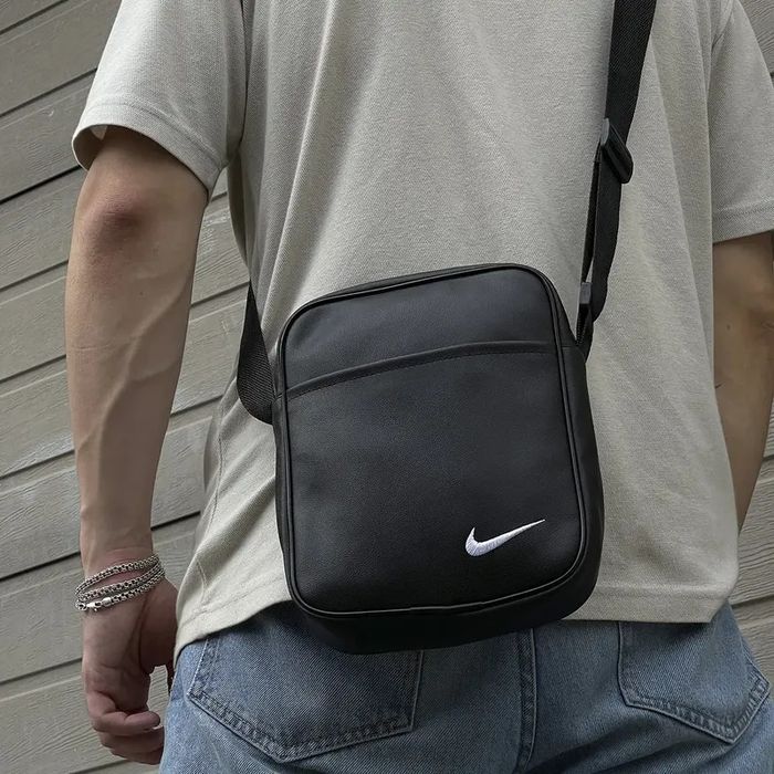 Сумка барсетка мужская черная эко кожа найк