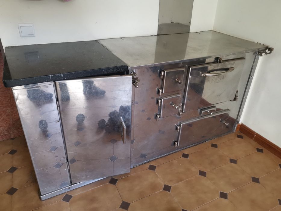 Fogão de lenha com forno inox