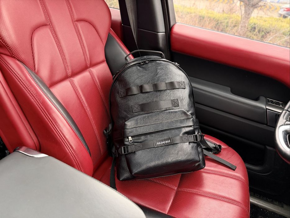 BALENCIAGA рюкзак мужской черный кожаный ранец портфель