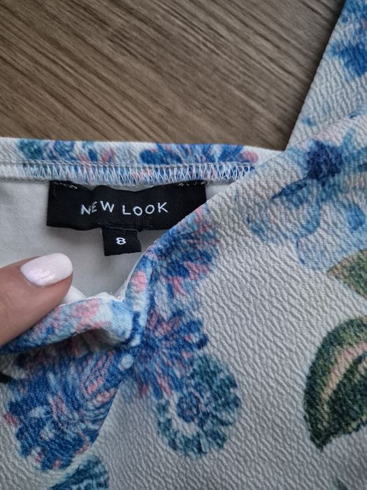 Wysyłka Gratis New Look 36 S Top biały bluzka biała błękitna niebieska
