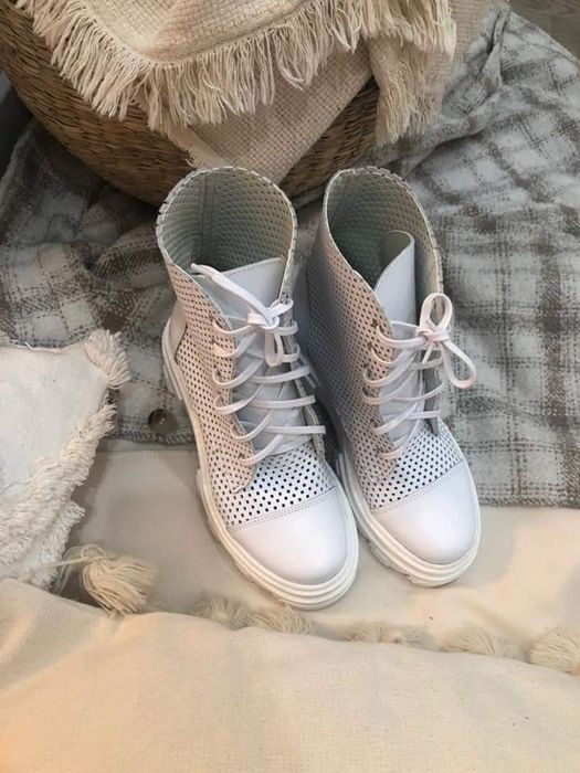 Eleganckie botki wiosenno letnie Naturalna skóra