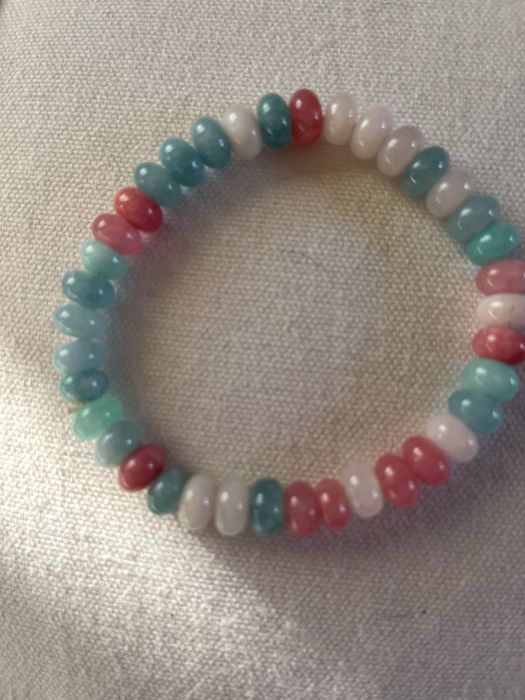 Bransoletka  z akwamarynów,  , morganitów