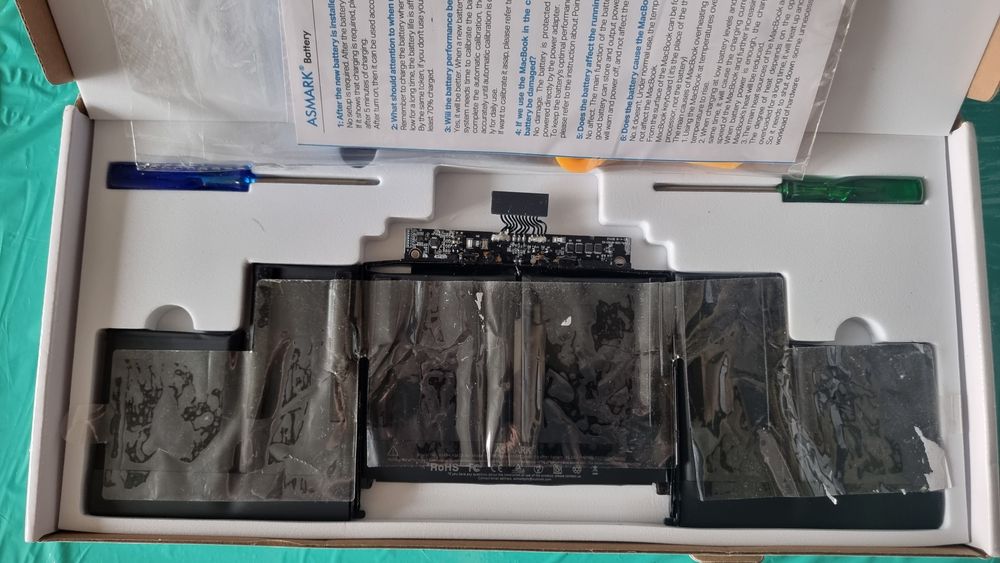 Bateria ASMARK A1494 A1618 do MacBook Pro 15" Retina A1398