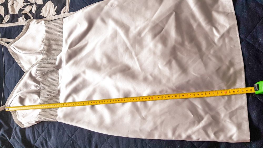 Sukienka suknia Patrycja Pardyka 38 40 M L srebrna świadkowa świecąca