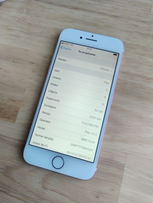 iPhone 7 32GB - bez blokad - sprawny z iOS 11.3