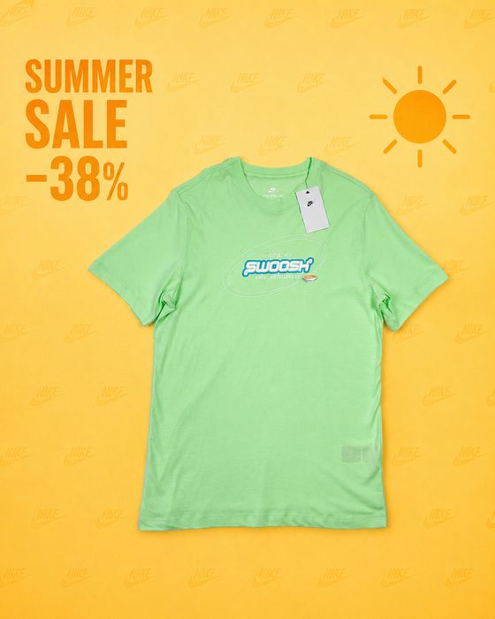 Summer Sale! Футболка Nike Swoosh Graphic (салатова) (S, M)