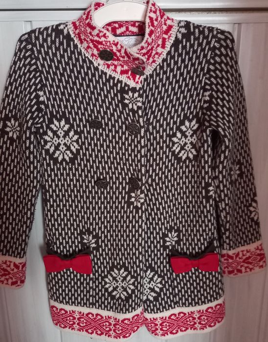 Przesliczny sweterek/ kardigan dziewczecy 110 (do 116)