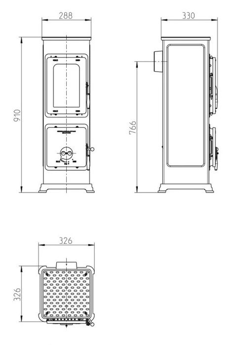 Piec piecyk kominek na drewno wolnostojący Thorma Bozen AT 5 kW ECODESGIN A+
