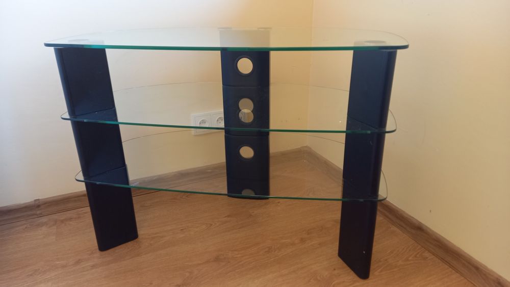 Szklany stolik RTV stolik pod telewizor 83 cm
