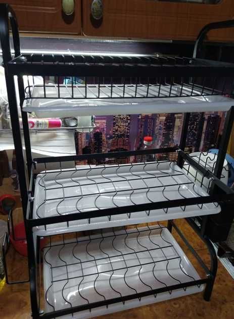 Сушилка три уровня органайзер для посуды кухонная сушка сушарка