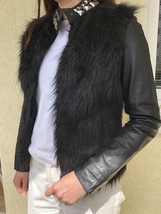 Kurtka czarna,  skora, marka Amy Gee, r. 36 /S/