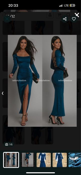 Sukienka maxi z rozporkiem copperose