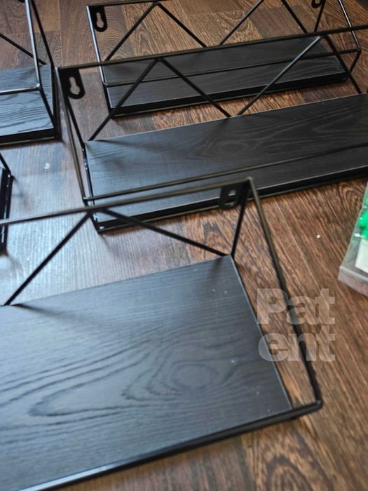 Loftowe kwietnik dekoracja ścienna półki 5 sztuk czarna