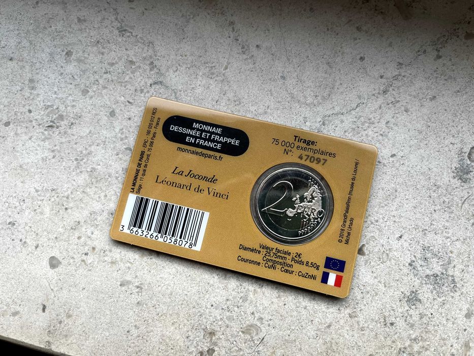 2 Euro Coincard France 2025 - Louvre Museum - Mona Lisa