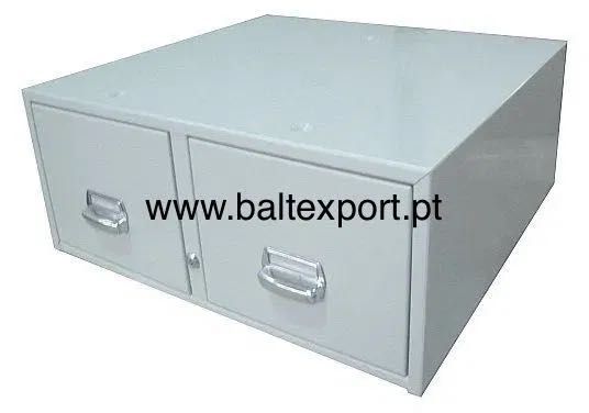 Ficheiro para fichas com 2gavetas com fechadura com pintura Cinza 7035