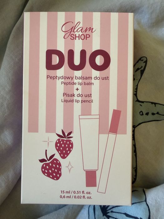 Nowy zestaw glam shop szminka w pisaku i balsam cena ostateczna