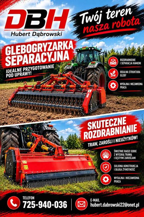 Usługi glebogryzarką separacyjną / kosiarką bijakową