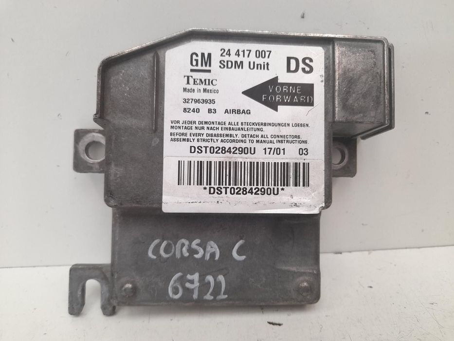 CENTRALINA AIRBAG OPEL CORSA C 2001 -24417007
